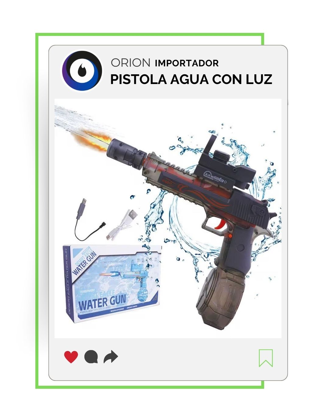 Pistola agua con luz