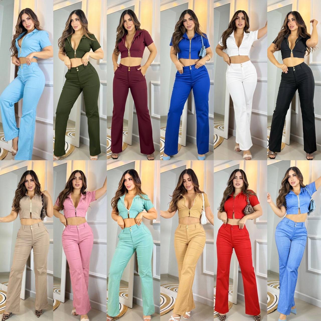 Conjunto pantalón y blusa m079