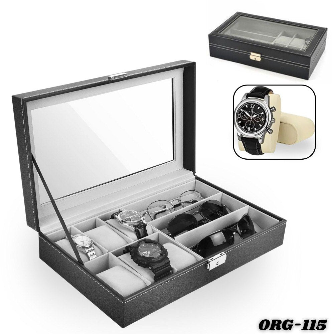 Cofre joyero organizador 2 en 1 relojes