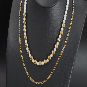 Combo collar perlas balin-cadena