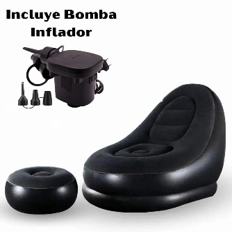 Sofa sillon inflable + bomba negro