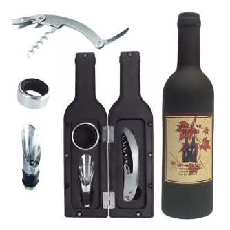 Kit de vino de 4 piezas botella