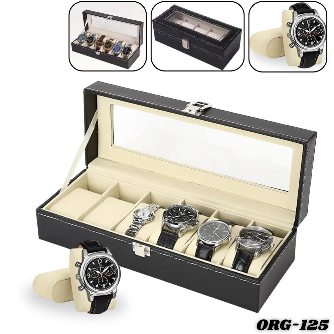 Caja cofre joyero organizador relojes 6