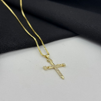 Cadena veneciana dije cruz clavo