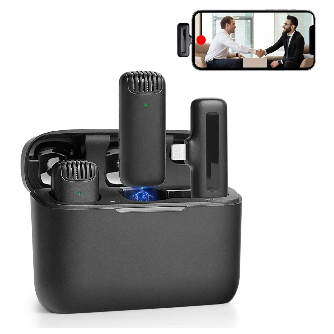 Microfono de solapa recargable dual