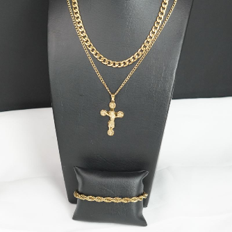 2 cubanas-dije, pulsera laso