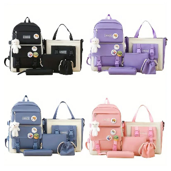 Maleta coreana kawaii 5 en 1 escolar