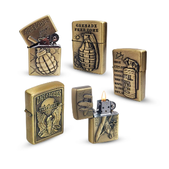 Encendedor x4 mecheros metálicos vintage recargable