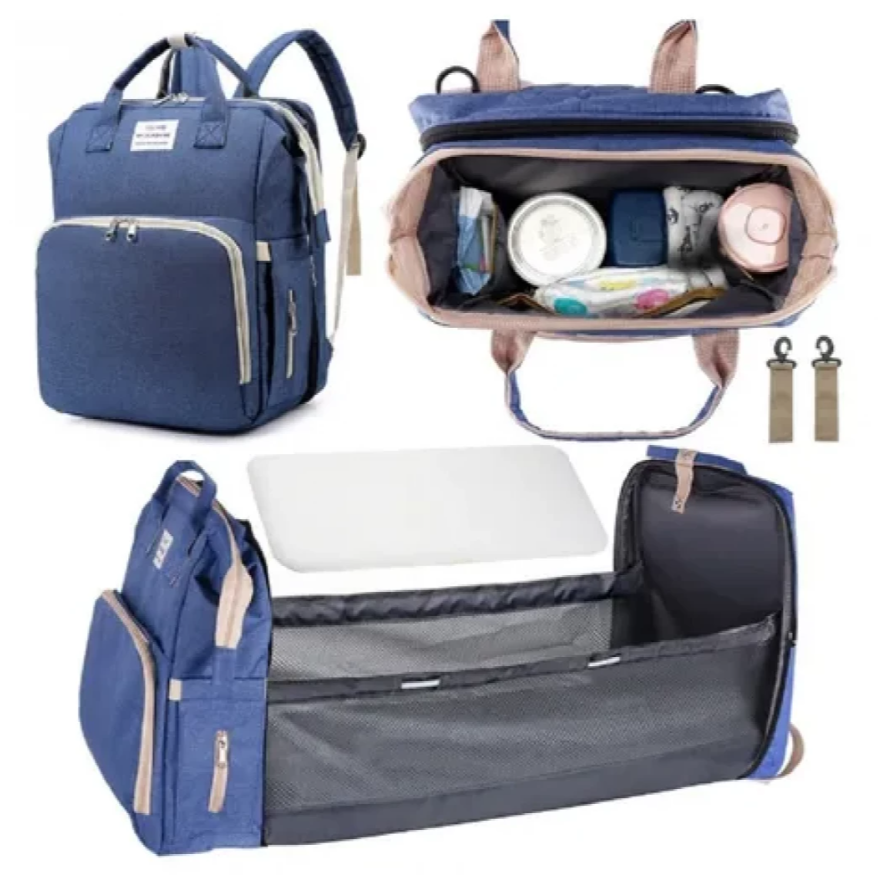 Pañalera multifuncional cambiador bebe mochila colores