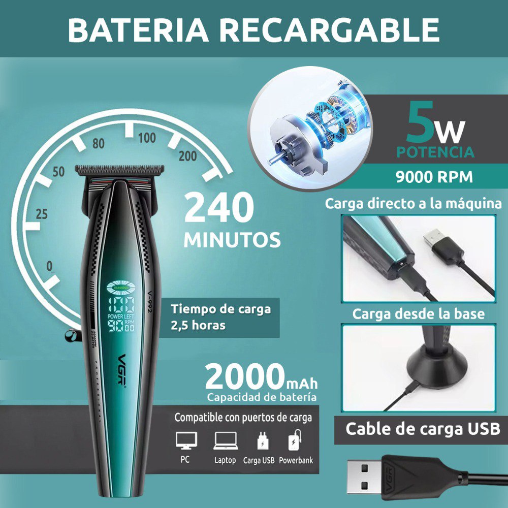 Maquina patillera afeitadora corte de pelo inal