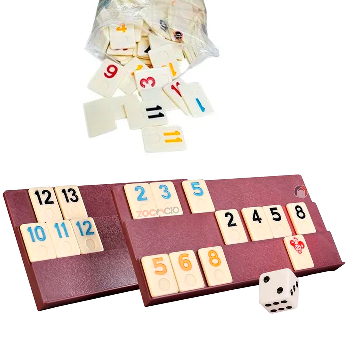 Juego de mesa rummy clásico de estrategia café grande