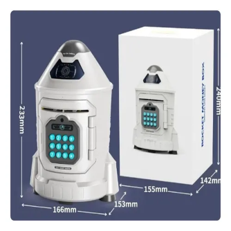 Alcancía electrónica caja fuerte cohete