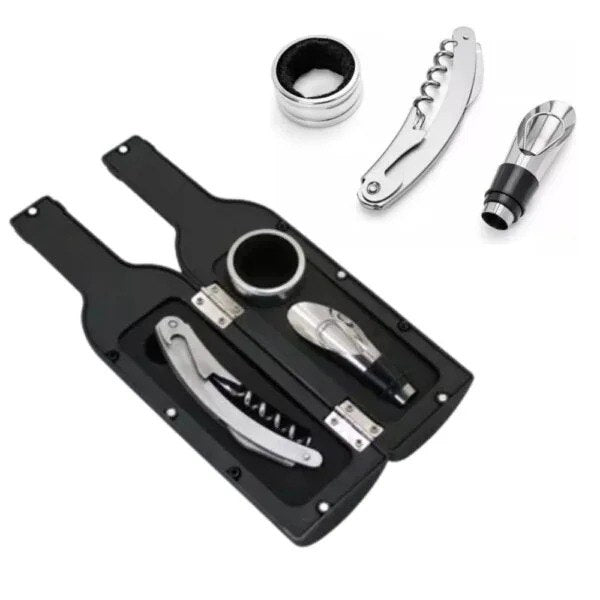 Kit de vino de 4 piezas botella