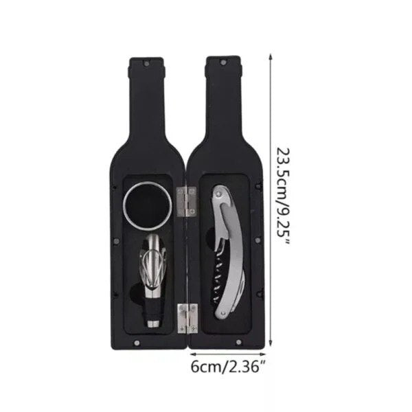 Kit de vino de 4 piezas botella