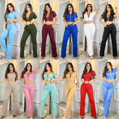 Conjunto pantalón y blusa m079