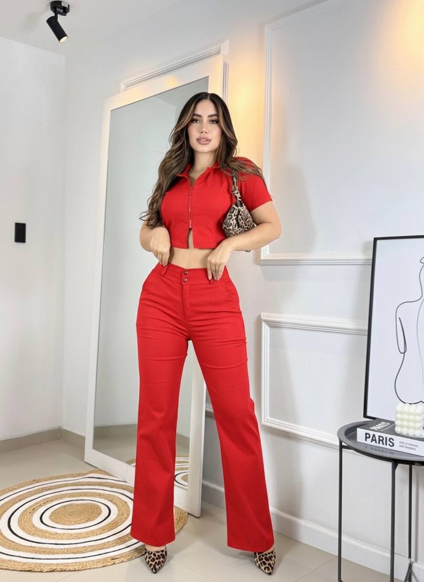 Conjunto pantalón y blusa m079