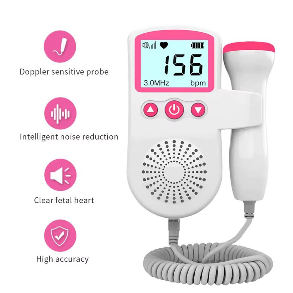 Monitor frecuencia cardiaca doppler feta