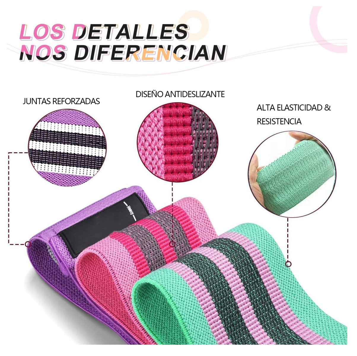 Bandas resistencia tela antideslizante