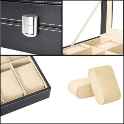 Caja cofre joyero organizador relojes 6