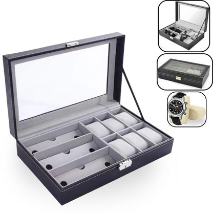 Cofre joyero organizador 2 en 1 relojes