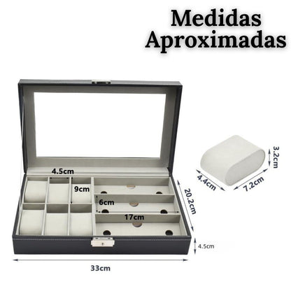Cofre joyero organizador 2 en 1 relojes