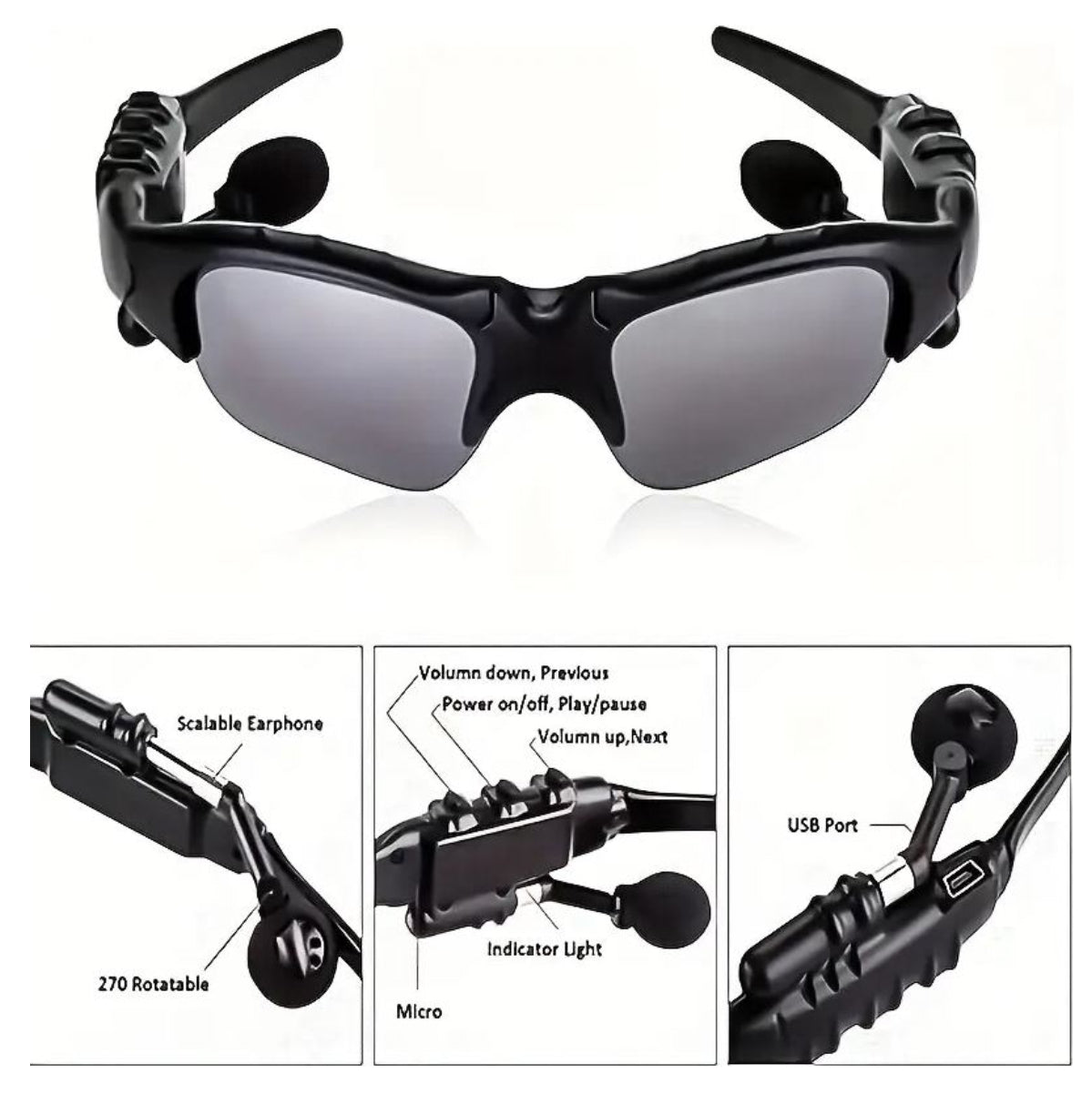 Gafas de sol auriculares y bluetooth