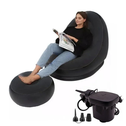 Sofa sillon inflable + bomba negro