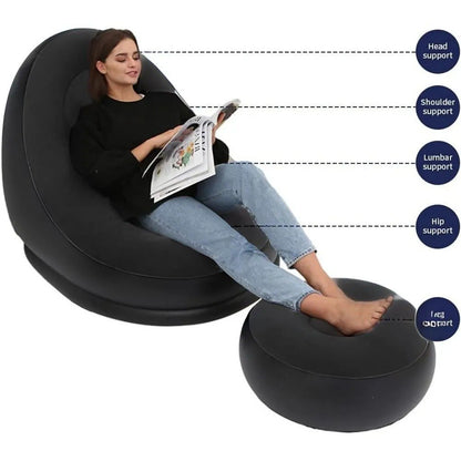 Sofa sillon inflable + bomba negro